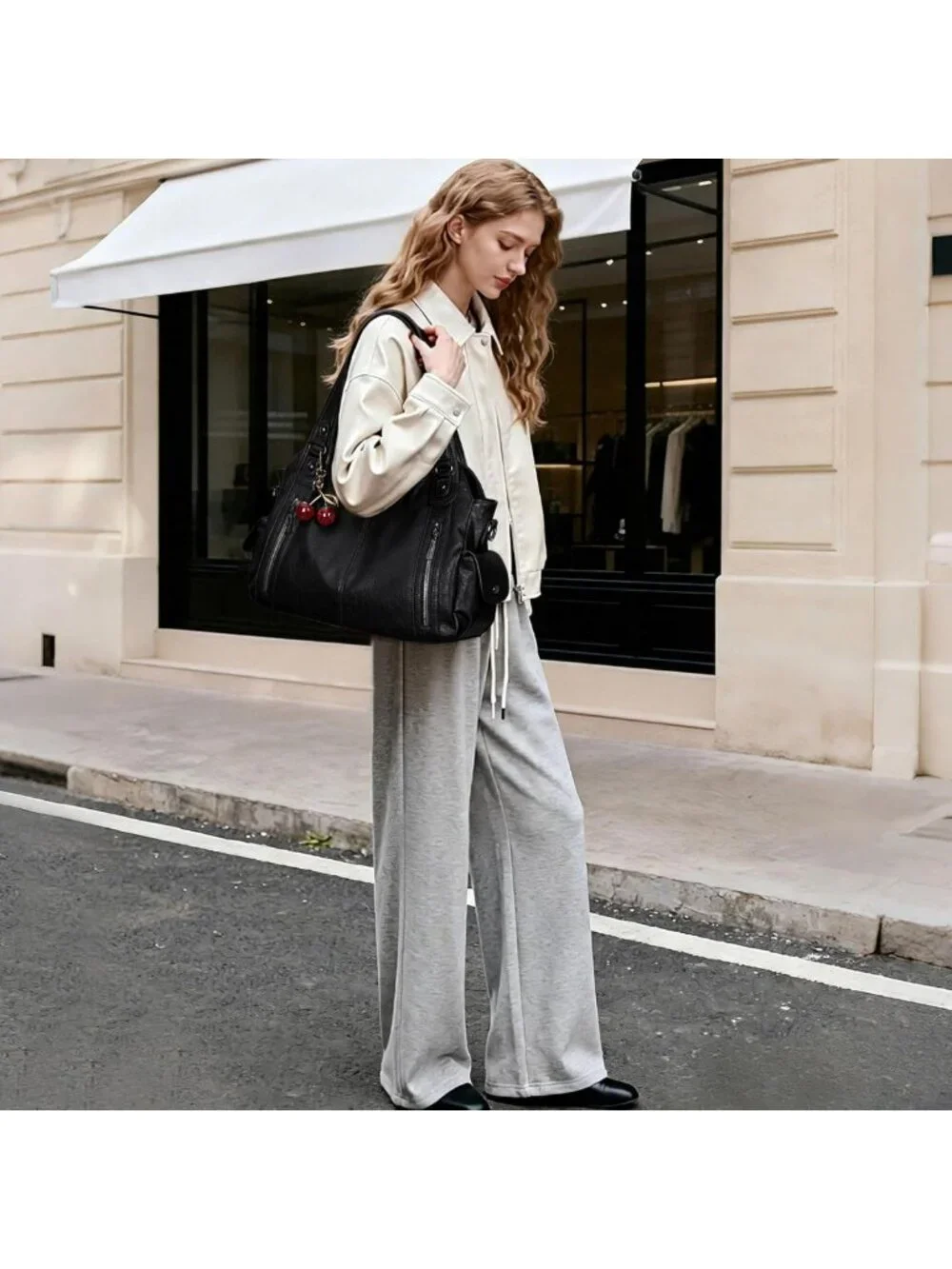 Chic Slouchy Hobo Shoulder Bag - Soft Leather Tote, Crossbody & Satchel Style